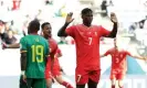  ?? Photograph: Carl Recine/Reuters ?? Cameroon-born Breel Embolo does not celebrate his match-winning goal for Switzerlan­d.