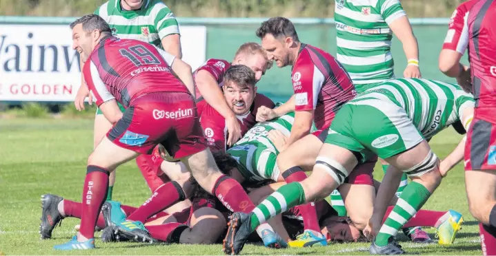  ?? Craig Singleton ?? Action from Rossendale RUFC’s match against Billingham at the weekend. See match report inside