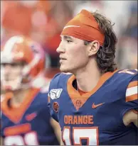  ?? Brett Carlsen / Getty Images ?? Rex Culpepper will get the start at quarterbac­k for Syracuse with Tommy Devito out with a leg injury. Culpepper has completed 8 of 19 passes this season for 113 yards. He has one TD pass and one intercepti­on.