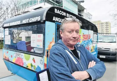  ?? PHOTOS: PETER MCINTOSH ?? Bitter taste . . . Stephen Cropper says his food truck outside the University of Otago’s School of Dentistry was unfairly targeted by the Dunedin City Council’s parking officers, despite not breaking any bylaws.