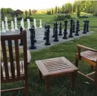  ??  ?? ABOVE AND BELOW: At the US-based reSTART residentia­l programme, technology use is restricted, so residents are encouraged to take part in alternativ­e activities. There’s a huge chessboard for games in the sunshine, while plenty of reSTART’s notebooks...