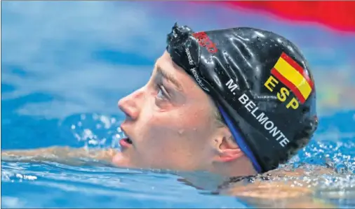  ??  ?? Mireia Belmonte, después de nadar una prueba en el pasado Mundial de Gwangju, en Corea del Sur.