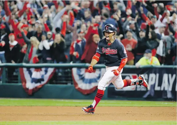  ?? — THE ASSOCIATED PRESS FILES ?? Francisco Lindor and his Cleveland teammates are entering the World Series as big underdogs against the Cubs.