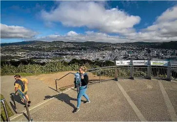  ?? ROBERT KITCHIN/ STUFF ?? A Wellington City Council spokesman said the closure of the lookout was being considered following numerous reports from members of the public about large groups of people gathering there.