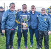  ??  ?? Easkey management team: Shane Feeney,Dessie Sloyan, Vincent Cuff and Paul Ginty with the cup.