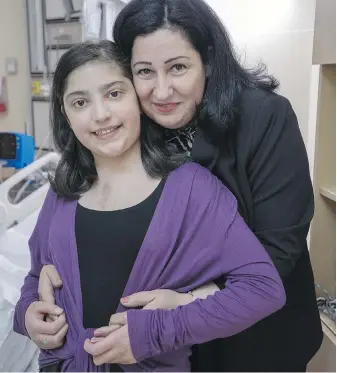  ?? HOSPITAL FOR SICK CHILDREN VIA THE CANADIAN PRESS ?? Mariam Tannous and her mother, Linda Antouan Adwar, after a hospital appointmen­t in Toronto.