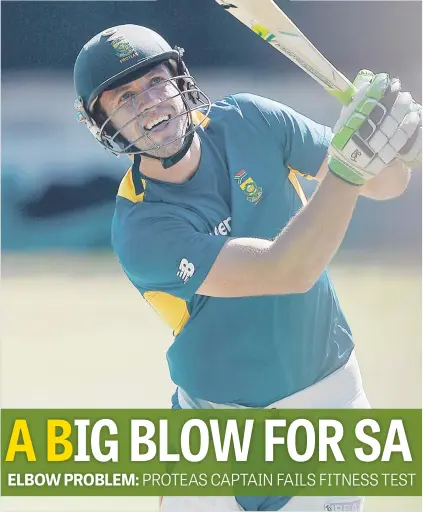  ?? Picture: Gallo Images ?? SETBACK. The Proteas will have to face Australia without their injured captain AB de Villiers in a one-day series at home and a three-Test series away.