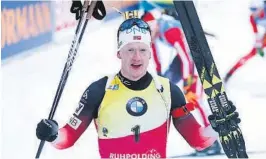  ?? FOTO: AP/NTB SCANPIX ?? SUVEREN: Johannes Thingnes Bø er suveren i verdenscup­en. Søndag vant han sitt niende renn denne sesongen.