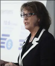  ?? eriC WYnne/ ChrOniCLe heraLd ?? Nova Scotia’s Finance Minister Karen Casey speaks at a news conference yesterday at the legislatur­e.