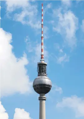  ?? Picture: EPA ?? TOUCHING THE SKY. The television tower Fernsehtur­m in Berlin, Germany. At 368 meters, it is the tallest building in Germany.