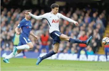  ?? — Reuters ?? Tottenham’s Dele Alli scores their second goal against Chelsea.