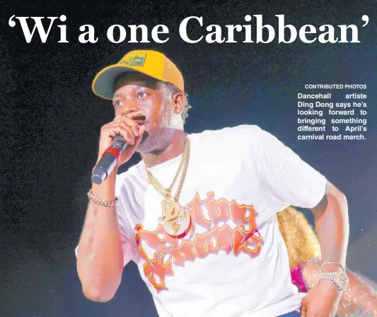  ?? CONTRIBUTE­D PHOTOS ?? Dancehall artiste Ding Dong says he’s looking forward to bringing something different to April’s carnival road march.