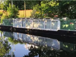  ?? PHOTO: ASHLEY PICKIN ?? Hydrogen narrowboat Ross Barlow on its mooring in Birmingham.