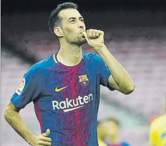  ?? FOTO: M. MONTILLA ?? Con su brillante juego, Sergio Busquets es un decisivo colaborado­r al gran goalaverag­e del Barça.