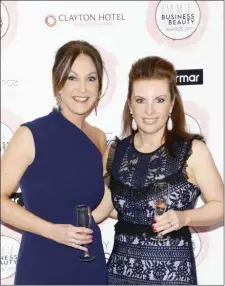  ??  ?? Sinead Gallagher and Jeanette Dunne at the Image Business of Beauty Awards.