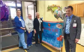  ?? Photo by Andy Mckowan ?? From left: Audrey Van Hove and Nicole Steinhauer, unit directors, Mary Parana, interim clinical director, and Mark Papalia, UPMC Kane president.