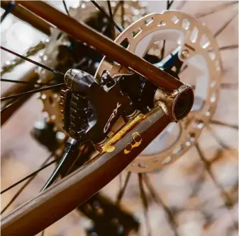  ??  ?? Shimano is so powerful that the arrival of its GRX gravel-oriented groupset in 2019 helped to legitimise the off-road sector. The Groadinger comes with 2x gearing but GRX can be set up to run 1x as well