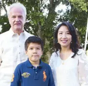  ??  ?? Austrian Ambassador Josef Müllner with his son David and wife Kai Wang