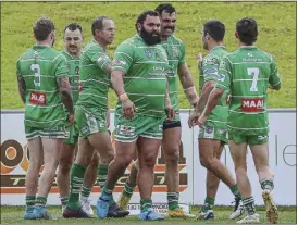  ?? PHOTO: DUBBO PHOTO NEWS/MEL POCKNALL/FILE ?? CYMS boys’ post try celebratio­ns in their recent clash with Orange CYMS.