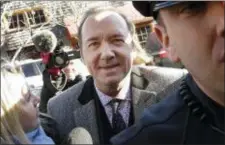  ?? STEVEN SENNE — THE ASSOCIATED PRESS ?? Actor Kevin Spacey arrives at district court on Monday in Nantucket, Mass., to be arraigned on a charge of indecent assault and battery. The Oscar-winning actor is accused of groping the teenage son of a former Boston TV anchor in 2016 in the crowded bar at the Club Car in Nantucket.