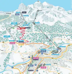  ??  ?? La mappa dei trasporti diffusa da Fondazione Cortina 2021