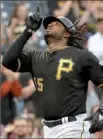  ?? Matt Freed/Post-Gazette ?? Josh Bell became the first player to homer into the Allegheny River twice on a fly Wednesday.