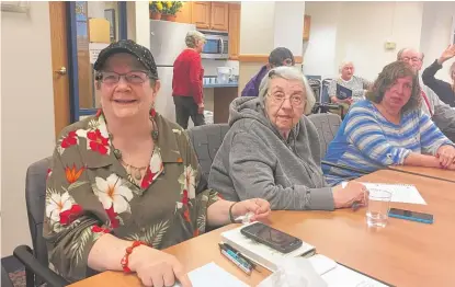  ??  ?? Holocaust survivor Jeanne Golestaneh, 94, (center) is among the residents of Levy House, 1221 W. Sherwin, worried about what will happen to them if the building is sold. Seated next to her are fellow residents Chris Percival (left) and Beverly Alejandro (right).