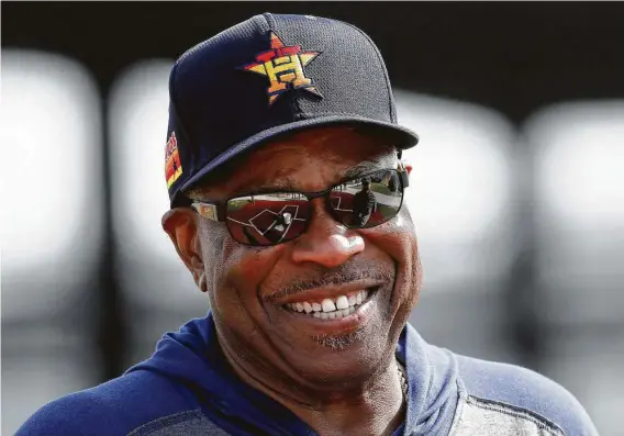  ?? Photos by Karen Warren / Staff photograph­er ?? Dusty Baker’s enthusiasm for finally getting a chance to manage the Astros is somewhat tempered by the care he needs to take as a 71-year-old during a pandemic.