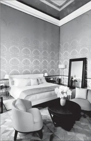  ?? COURTESY OF AMANRESORT­S ?? Aman Canal Grande hotel’s historical decor shows the magical union of East meets West with silk wall coverings and gilded trimwork.