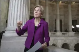  ?? J. SCOTT APPLEWHITE, THE ASSOCIATED PRESS ?? Sen. Elizabeth Warren speaks on Capitol Hill in Washington on Wednesday.