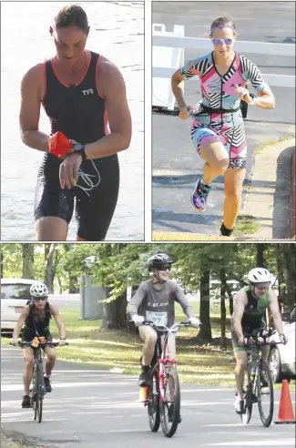  ?? Brodie Johnson & Fred Conley • Times-Herald ?? The 39th annual Mightymite Triathlon was held Saturday. Triathlete­s began the course with a swim at Lake Dunn at Village Creek State Park before taking to their bicycles to complete a ride to the East Arkansas Community College campus in Forrest City. The final leg of the race was a three-mile run, ending back on the EACC campus. Jonathan Dixon won men’s division, and Leslie Brainard won the women’s title for the ninth time.