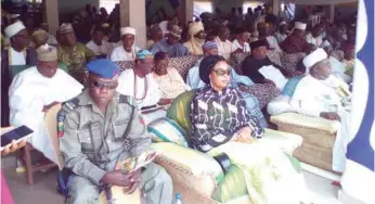  ??  ?? Representa­tive of Governor Godwin Obaseki of Edo State, the state Commission­er for Budget and Planning, Hajia Marian Abubakar (middle) and other celebrants at the event