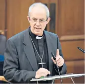  ??  ?? The Archbishop of Canterbury, the Most Rev Justin Welby, has called for higher taxes