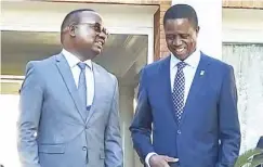  ??  ?? Isaac Chipampe with President Edgar Lungu