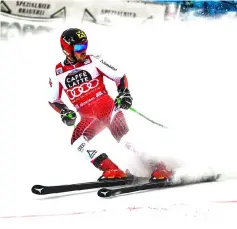  ??  ?? Austria’s Marcel Hirscher crosses the finish of the second run of the FIS Alpine World Cup Men Giant Slalom in Alta Badia, Italian Alps. — AFP photo