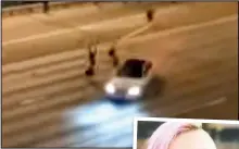  ??  ?? A vehicle seen in this video still hit protesters on a Seattle interstate on Saturday. Summer Taylor, inset, was killed.