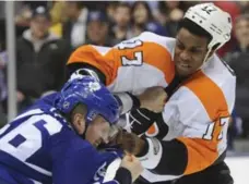  ?? RICK MADONIK/TORONTO STAR ?? Wayne Simmonds, who had a career-high 10 fights in 2011-12, believes players need to be able to police themselves.