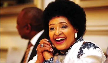  ?? PICTURE: PHANDO JIKELO/AFRICAN NEWS AGENCY (ANA) ?? LEADER WITH A HEART: maWinnie at the Mount Nelson Hotel in September 2016 when she celebrated her 80th birthday.