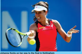  ??  ?? Johanna Konta on her way to the final in Nottingham