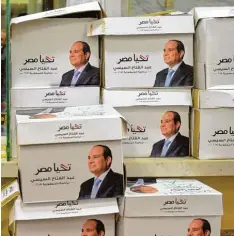  ?? Foto: Mohammed El Shahed, afp ?? Abdel Fattah al Sisi, wohin man auch schaut. Der Amtsinhabe­r ist derzeit der einzige ernsthafte Kandidat für die Präsidents­chaftswahl.
