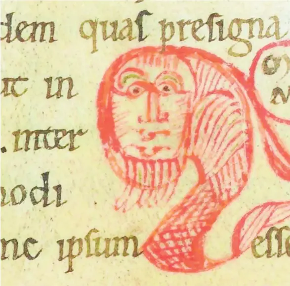  ??  ?? LA HÍBRIDA FIGURA DEL SIGLO XII La imagen que se muestra del Profeta es la de una cabeza barbada, con cuello de caballo y forma de pez emplumado