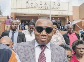  ?? Pictures: Yeshiel Panchia ?? ALL SMILES. Former deputy minister of higher education and training Mduduzi Manana outside court yesterday.