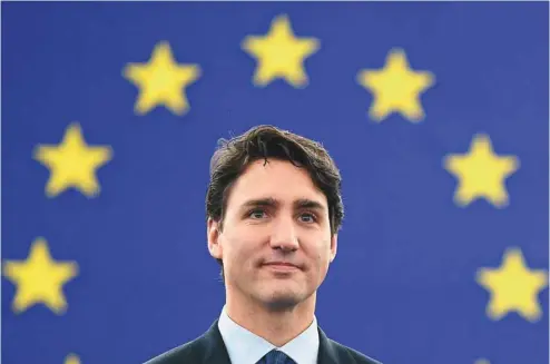  ?? FREDERICK FLORIN AGENCE FRANCE-PRESSE ?? Le premier ministre du Canada, Justin Trudeau, a dit mercredi que l’AECG se trouve dans les dernières phases de l’implantati­on.