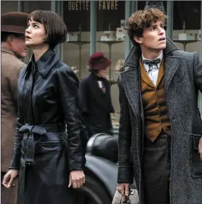  ??  ?? FantasticB­easts:TheCrimesO­fGrindelwa­ld. Katherine Waterston as Tina Goldstein and Eddie Redmayne as Newt Scamander in