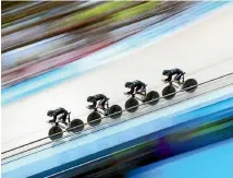  ?? PHOTO: GETTY IMAGES ?? The New Zealand team competing in the men’s 4000m teams pursuit qualifying at the velodrome in Brisbane yesterday.