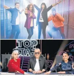  ?? ATRESMEDIA/MEDIASET ?? Los ‘coaches’ de ‘La Voz kids’, A-3, y los mentores de ‘Top Star’, T-5.