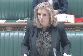  ?? ?? Portsmouth North MP and House of Commons leader Penny Mordaunt hit back at criticism of the Rwanda proposal