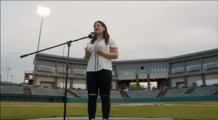  ?? PHOTO PROVIDED ?? American Idol finalist Madison VanDenburg sings during HVCC’s virtual graduation.