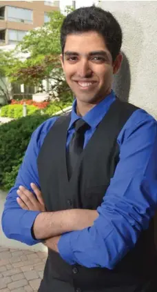  ?? PAUL IRISH/TORONTO STAR ?? Zameer Bharwani, 17, says he’s learned a lot by meeting the people the Initiative for Neuroscien­ce and Dementia organizati­on helps.
