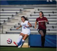  ?? CARLY MACKLER — DUKE ATHLETICS ?? Germantown Academy grad Mackenzie Pluck had a goal and an assist in the Duke women’s soccer team’s 5-0win over East Carolina on Thursday.